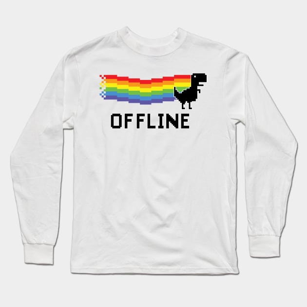 Dinosaur offline. Long Sleeve T-Shirt by coffeeman